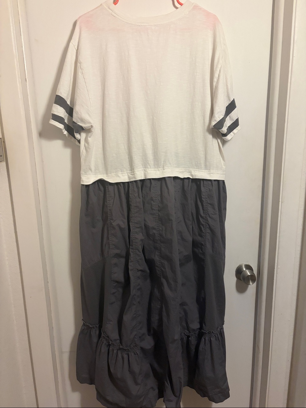 DAILY PRACTICE Drop Speed Twofer Midi Dress White & Gray Anthropologie Medium - Picture 7 of 7